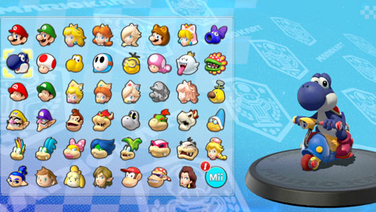 Mario Kart 8 Deluxe selection screen